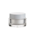 Custom logo Skincare Face Cream Luxury Acrylic Cosmetic Jar Clear Double Wall 30g 50g Empty Cosmetic Jar with Screw Lid
