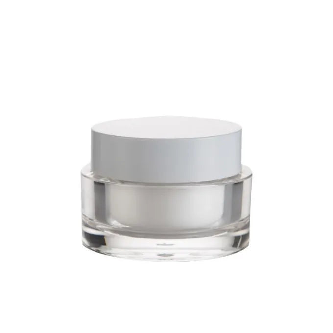 Custom logo Skincare Face Cream Luxury Acrylic Cosmetic Jar Clear Double Wall 30g 50g Empty Cosmetic Jar with Screw Lid