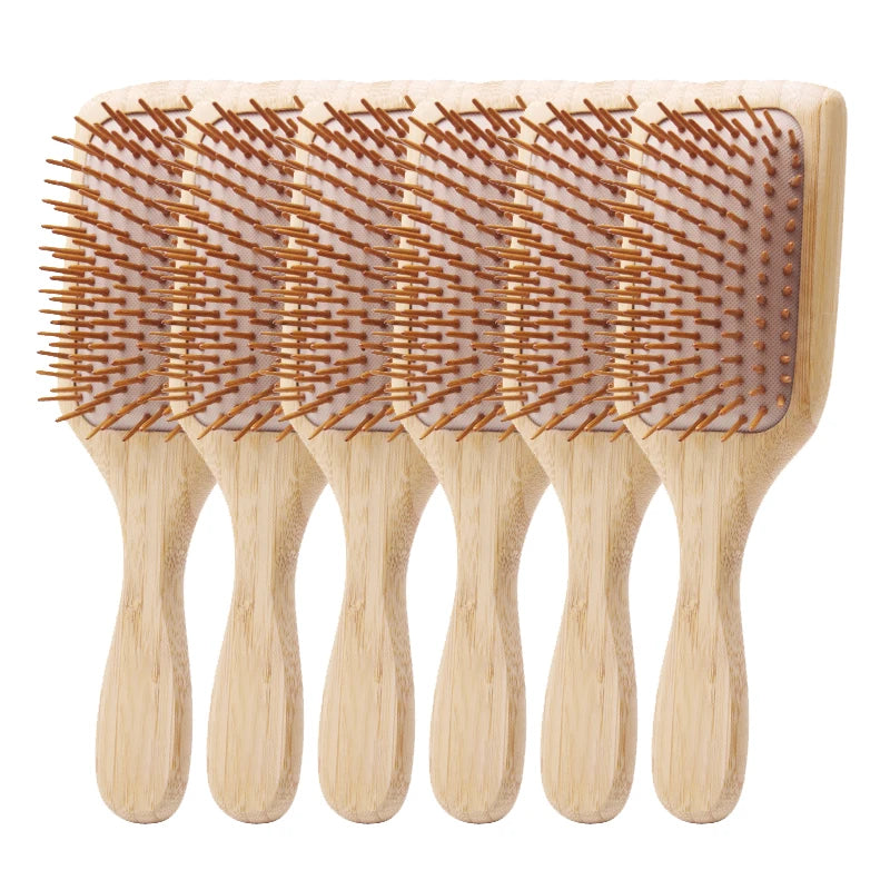 Bamboo Hair Brush square Paddle Brushes