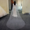 SLBRIDAL Cut Edge Pearl Wedding Long Cathedral Veils With Comb White Bridal Veils Wedding Accessories for Bride Mariage Women