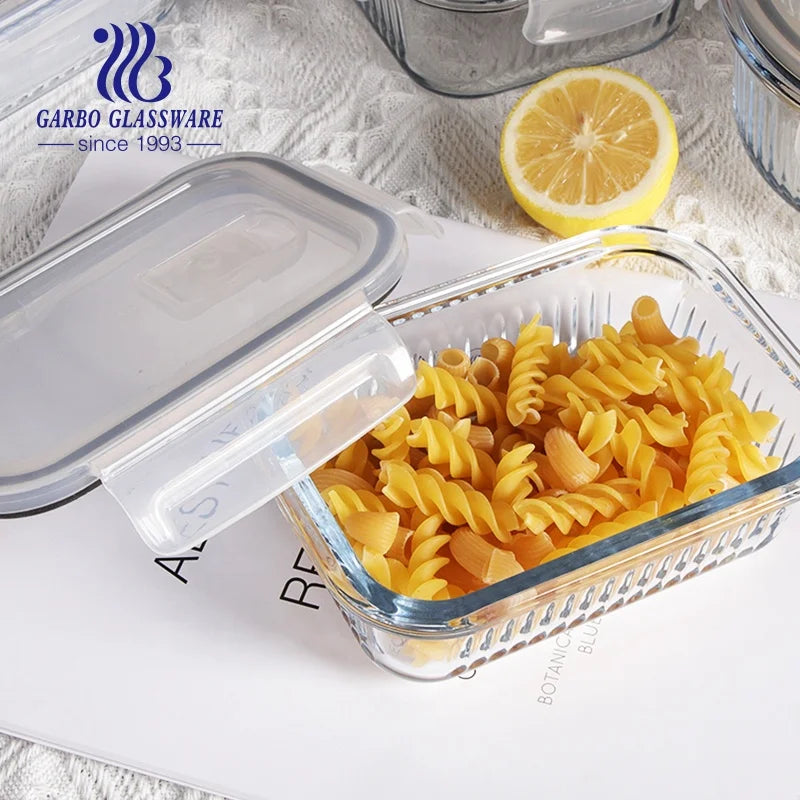 Microwave Safe square Food Bento Lunch Box Meal Prep Containers PP Transparent Lid Plastic Divided Food Storage Container Boxes