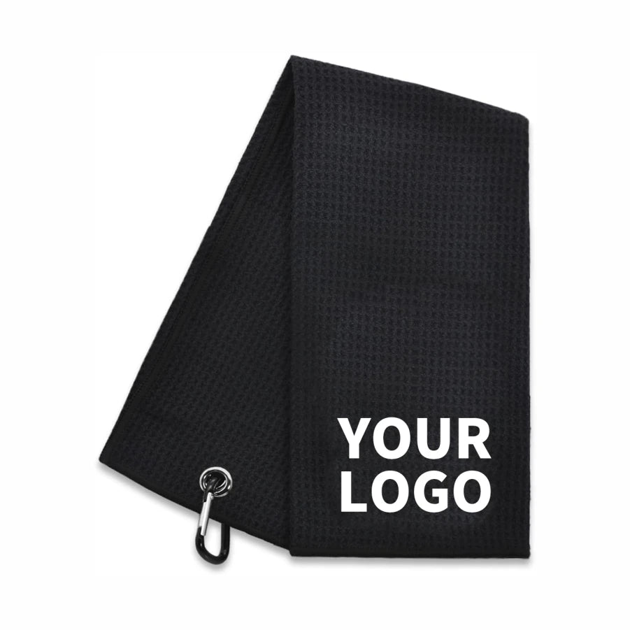 Promotional Micro Fiber Golf Towel Waffle Small Towels for Golf Towels With Hook