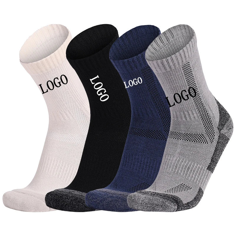 Professional Men's Super Fine Merino Wool Moto Outdoor Performance Ski Hiking Socks Winter Thick Wool Anti-Bacterial Feature
