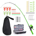 Kids Fishing Rod Reel Combo Full Kit 1.5m Telescopic Fishing Casting Rod Spincast Reel Set Pole Case