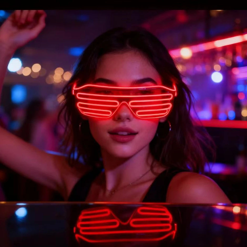 RICHSHINING Party Bar Supply Luminous El Light up Led Party Glasses El Wire Colorful Glasses Party Neon Glasses