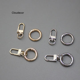 Metal Zinc Alloy Buckle Hardware Gold Silver Electroplating Circular Link Ring Detachable Bag Phone Chain Accessory