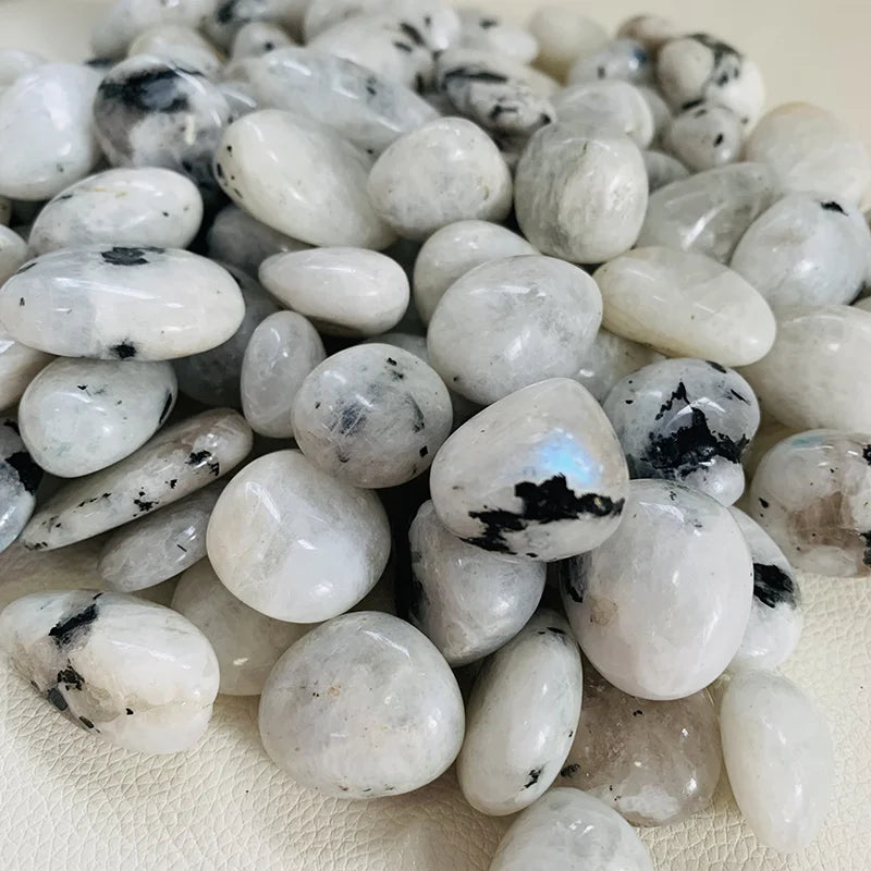 Wholesale Natural Rainbow Moonstone Tumbled Stone Quartz Crystal Chips Reiki Healing Crafts