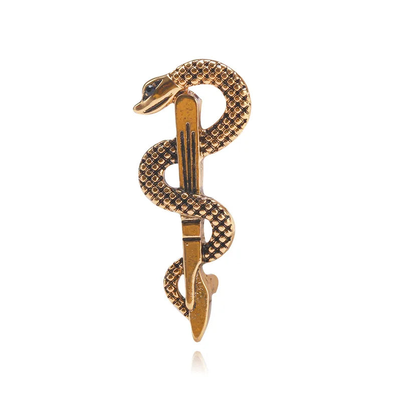 Wholesale Fashion Accessories Metal Animal Brooch Pin Retro Snake Brooches for Clothes Decoration