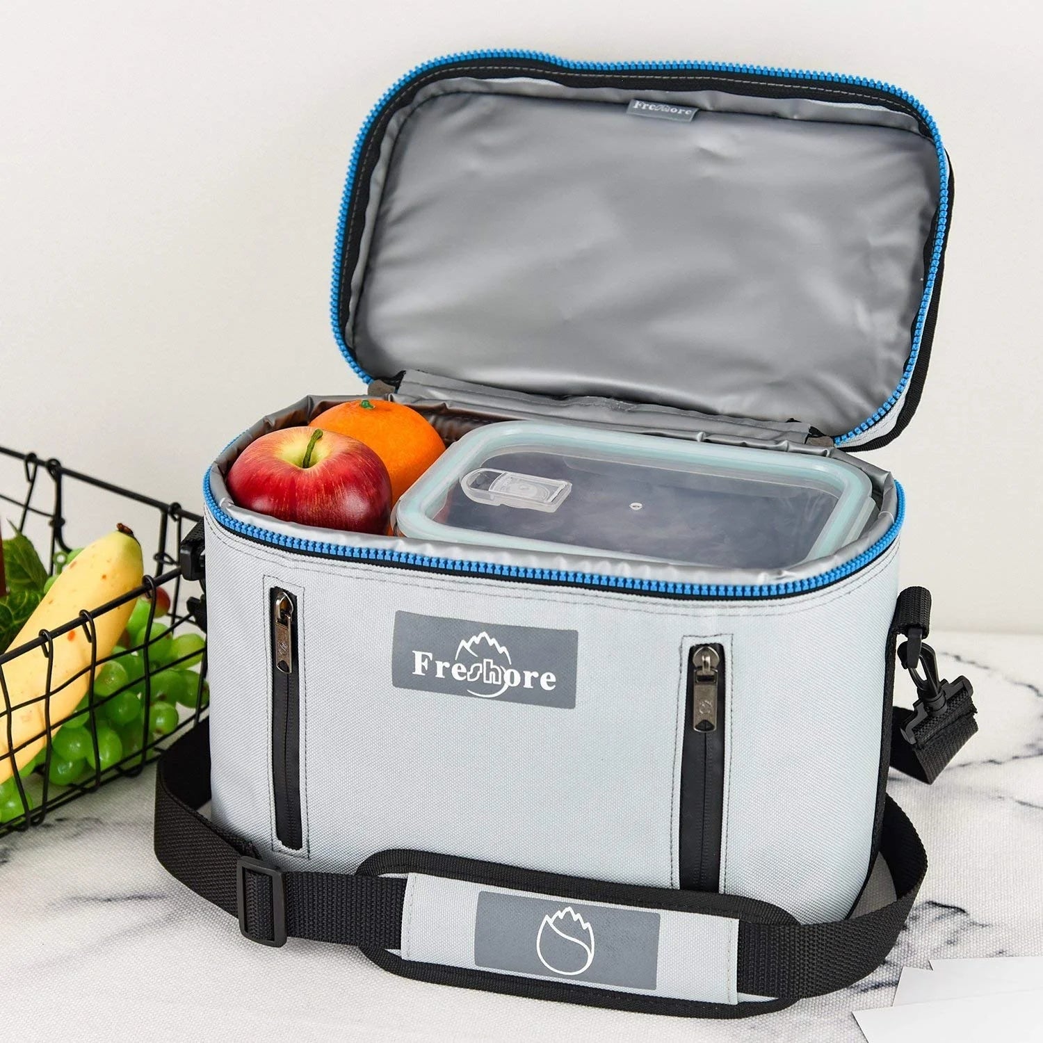 2024 Reusable Polyester Thermal Insulated Lunch Box Bag Cool Carry Cooler Design with Letter Pattern for Food