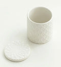 Luxury Nordic Cylinder Ceramic Candle Jar with Lid Art Jars for Home Decoration Empty Ceramic Jar for Candle Making