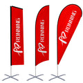Factory Wholesale Flying Beach Flag Base Banner Promotional Printed Flying Custom Feather Teardrop Beach Flag for Advertising