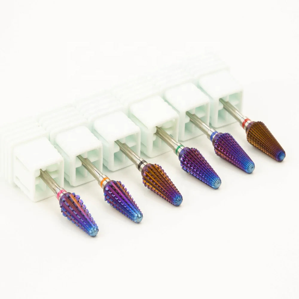 USA Hot Sale Fast Delivery Nail Salon Use Super Quality F M C 2XC Safety Professional Purple Tungsten Carbide Tornado Bit Nails