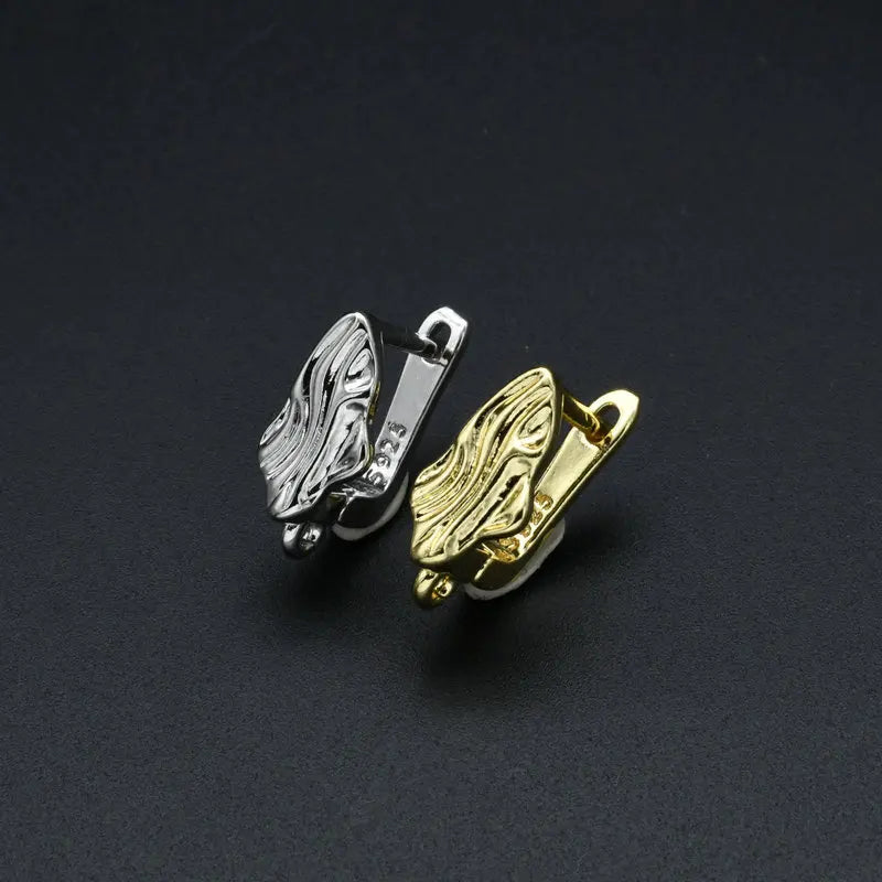 Anti Fading Rhodium Gold Plated Rough Leaf Hook Ear Accessories for DIY Women Hoop Earrings