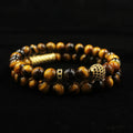 Microscope Beads Bracelet Natural Tiger Eye Beads Round Bracelet 2pcs/set ST143