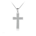 Wholesale Sterling Silver Jewelry Fashion 925 Jesus Christ Cross Large Pendant CZ Pendant Necklace