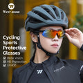 WEST BIKING UV400 High Toughness Cycling Sunglasses Built-in Sweat Strip Windproof Cycling Glasses with Adjustable Nose Pads