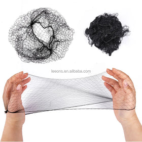 Leeons Disposable Nylon Invisible Hair Nets Adjustable Elastic Edge Ballet Dance Snoods Mesh Design Multi-Color Packing Wigs Bun
