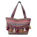 Wholesale  Fashion Shoulder Crossbody Bag Autumn Vintage Large Capacity Tassels Portable Travel Beach Handbag Ethnic Tote Bag