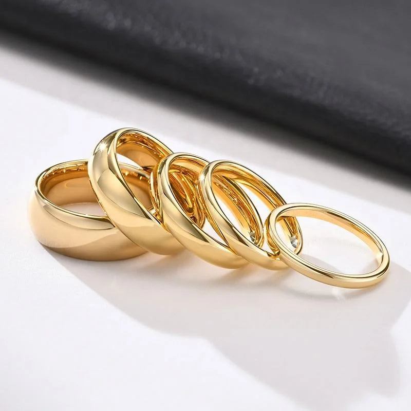 Custom Logo Name Fashion Men Women Jewelry High Polish Surface Engagement Wedding Band Tungsten Carbide Steel Ring for Couple