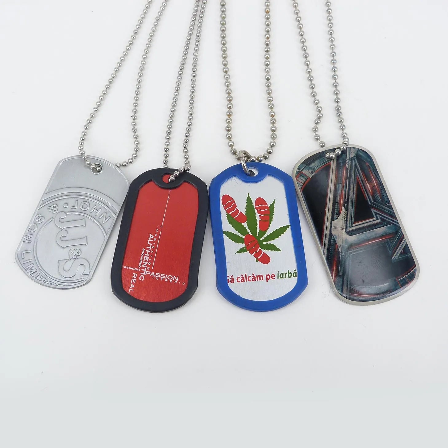Necklace Custom Dog Tag Plated Bar Gold Stainless Steel Printed Engraved Pet Id Name Tag Collar Sublimation Metal Shape Buddhism
