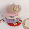 Adult Women's Tricolor Felt Flower Soft Texture Beret Hat Four Seasons Outdoor Party Daily Casual Customizable