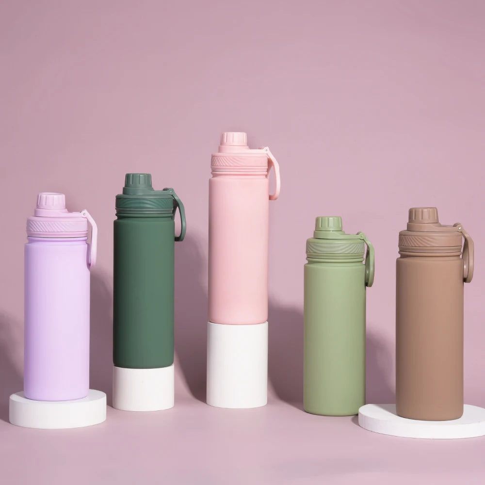 Stainless Steel Sport Kettle Wide Mouth Portable Handheld Water Bottle for Students Outdoor Sports Insulated Cup for Women & Men