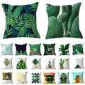 Home Decor Floral Tropical Leaf Cactus Monstera Patterned Printing Cushion Cover Polyester Throw Pillowcase