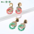 BSCI Factory YHJ Wholesale Custom Geometric Type Light Luxury Acrylic Earrings Women Fine Fashion Jewelry Earrings