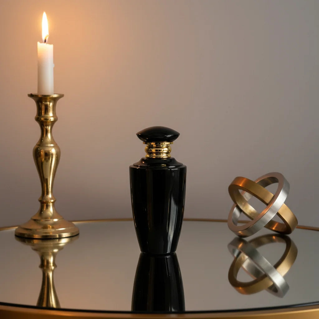 Hot Sale 100 ml High Quality Empty Black White Glass Perfume Bottle with Pump Sprayer   Perfume Bottle