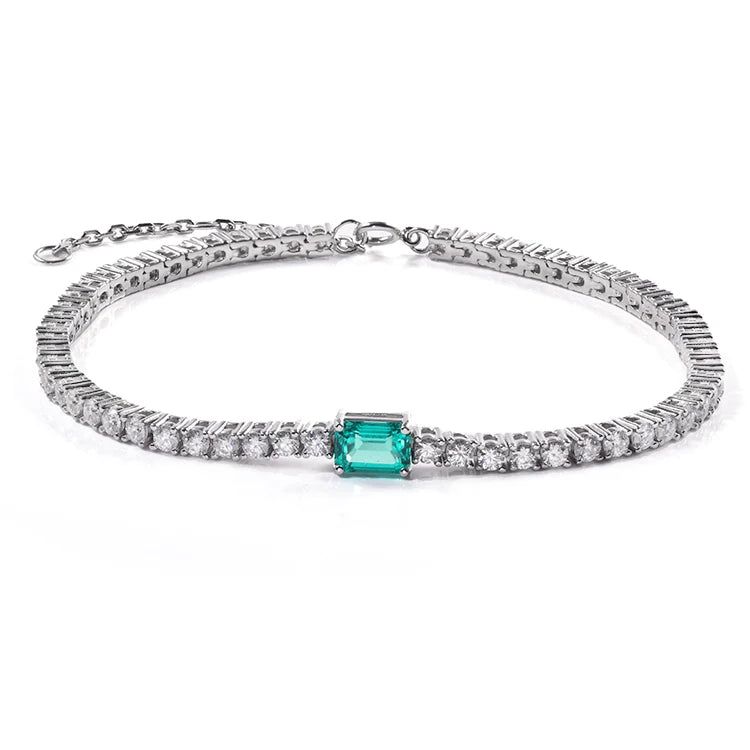 Roomy Wholesale Luxury 18K Gold Plated 925 Sterling Silver Bracelets Cubic Zirconia CZ Gemstone Tennis Bracelet