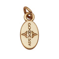 Custom Oval Shape Engraved logo Pendant Gold Plated Metal Jewelry Tags With Adjustment Rings