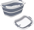 Multi-Functional 3 Handled Collapsible Pet Dog Bathtub With Drainage Hole Foldable Washing Tub Bathing Tub Small Pets Bathtub