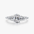 Ailmay 2021 New Arrival 925 Sterling Silver Simplicity Oval Dazzling Zirconia Rings for Women Statement Fashion Jewelry Gift