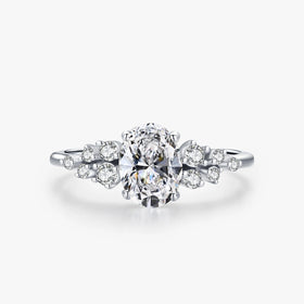 Ailmay 2021 New Arrival 925 Sterling Silver Simplicity Oval Dazzling Zirconia Rings for Women Statement Fashion Jewelry Gift