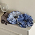 2025 Valentine's Day Large Cotton Pattern Hair Scrunchies Double Layer Fabric Stripe Hairbands