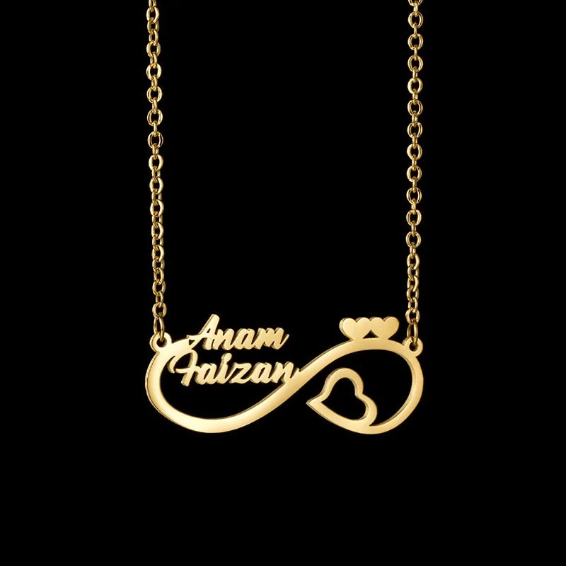 Customized Name Flower Necklace 18K Gold & Stainless Steel Romantic Link Chain with Claw Setting for Birthday Gifts