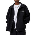 Custom Logo Men's Fashion Hip-Hop Casual Coat Jacket Sweatshirt With Button Two-Pieces Streetwear Tracksuit Jogging Set