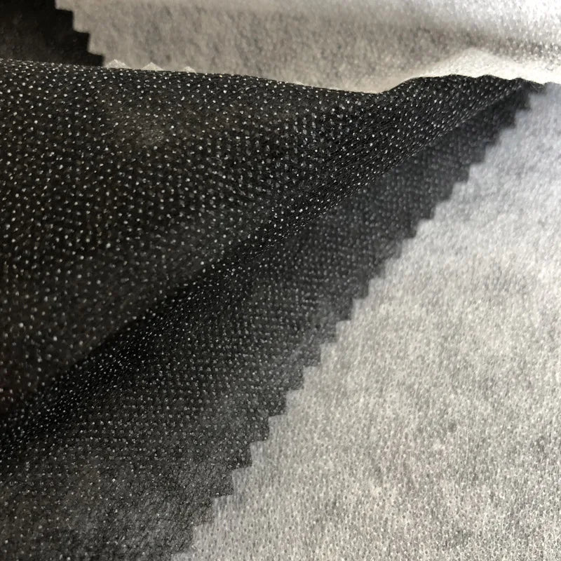 High Quality Black 25-250gsm Fusible Adhesive Double Dot Non Woven Interlining Fabric for Suits Coats Jackets