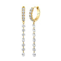LOZRUNVE Silver Jewelry Trendy 14k 18k Gold Cubic Zirconia Chain Drop Huggie Earring Set