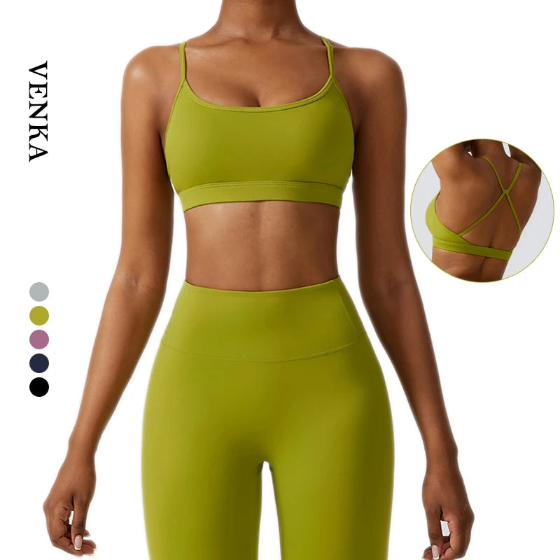 Manufacturer Wholesale Nude Felling Women Apparel Gym Fitness Sling Design Sports Bra Crop Top Sexy Workout Yoga Bras for Ladies