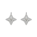 Star Earrings 925 Sterling Silver Round Cubic Zirconia Geometric Simple Stud Earrings Set for Women Girl Fine Jewelry Wholesale