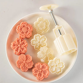 HY 50g Cherry Blossom Floral Cookie Stamp Mid Autumn Festival DIY Hand Press Moon Cake Mold