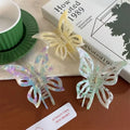 9.5cm Cute Sweet Girl Colored Hollowed Out Butterfly Acetate Hair Claw Clip for Women Girl Cellulose Acetate Hair Clip