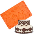 MHC 3D Eco-friendly Rose Arabic Letter Custom 3D Rope Mold Fondant Lace Silicone Fondant Mold CE Certified 20x12.8cm for Cake