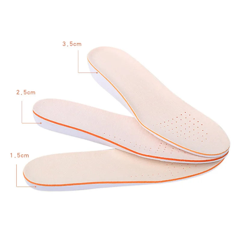 1.5cm/2.5cm/3.5cm Height Increase Breathable EVA Insoles for Men and Women Full Shoe Elevator Insoles