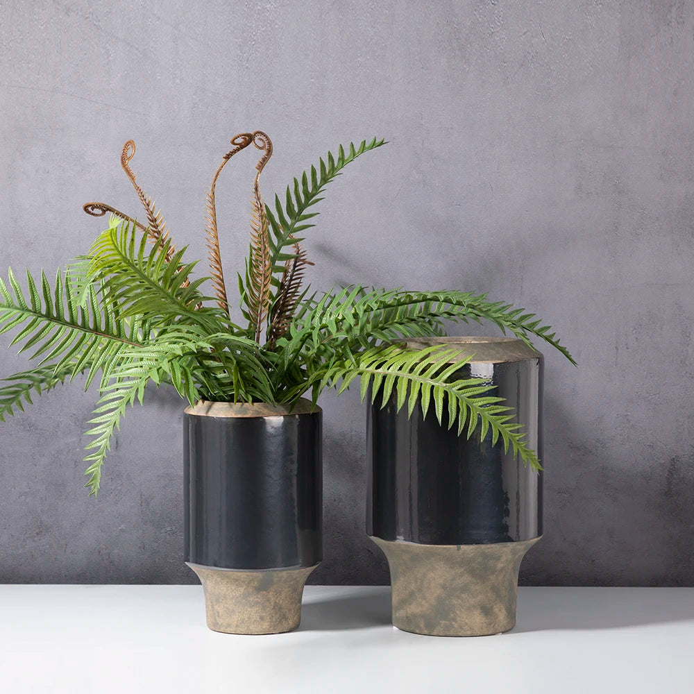 Merlin Living Luxury Metal Glazed Ceramic Vase Hotel Decoration Flower Vase for Home Decor Chaozhou Ceramic Vase Factory OEM