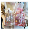 Tomatodos Kawaii 1300ml Portable Clear Plastic Water Bottle with Straw Big Size for Camping