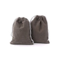 Linna Customizable Large 9*12cm Velvet Duffle Bags Candy Plush Christmas Jewelry Pouches Gray Velvet Santa Textile Packaging