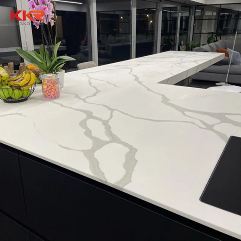 Prefabricated Acrylic Solid Surface Modern Anti-pollution Easy Clean Renewable 5-Year Warranty Restaurant Island Kitchen Tops