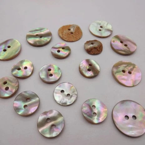 Custom Logo 2-Hole Abalone Buttons Shirts 12mm Pink Color Shell Buttons Pearl Decoration Garments 10mm 17mm 20mm Sizes Available